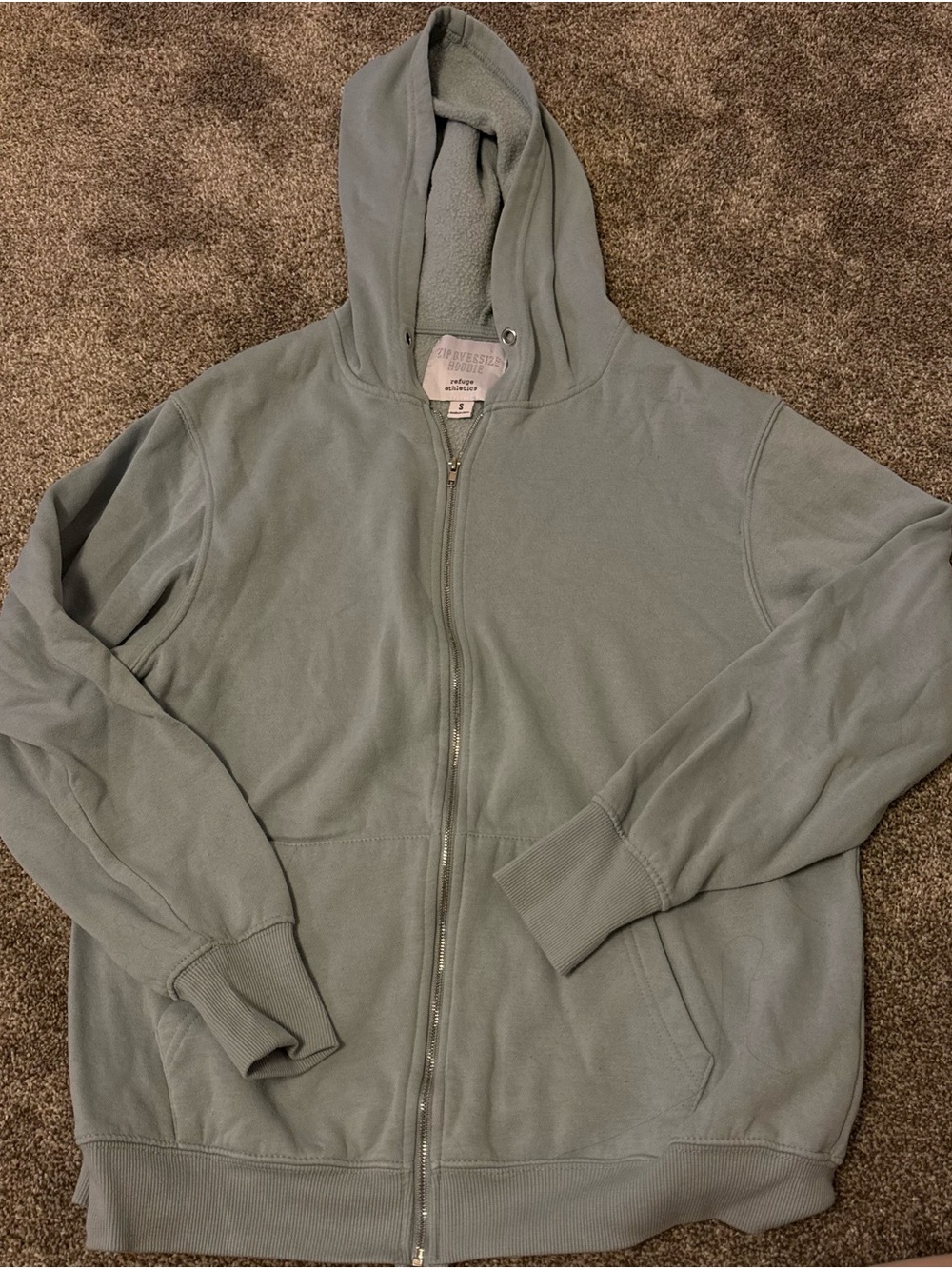 refuge lighter blue zip hoodie with fleece lining